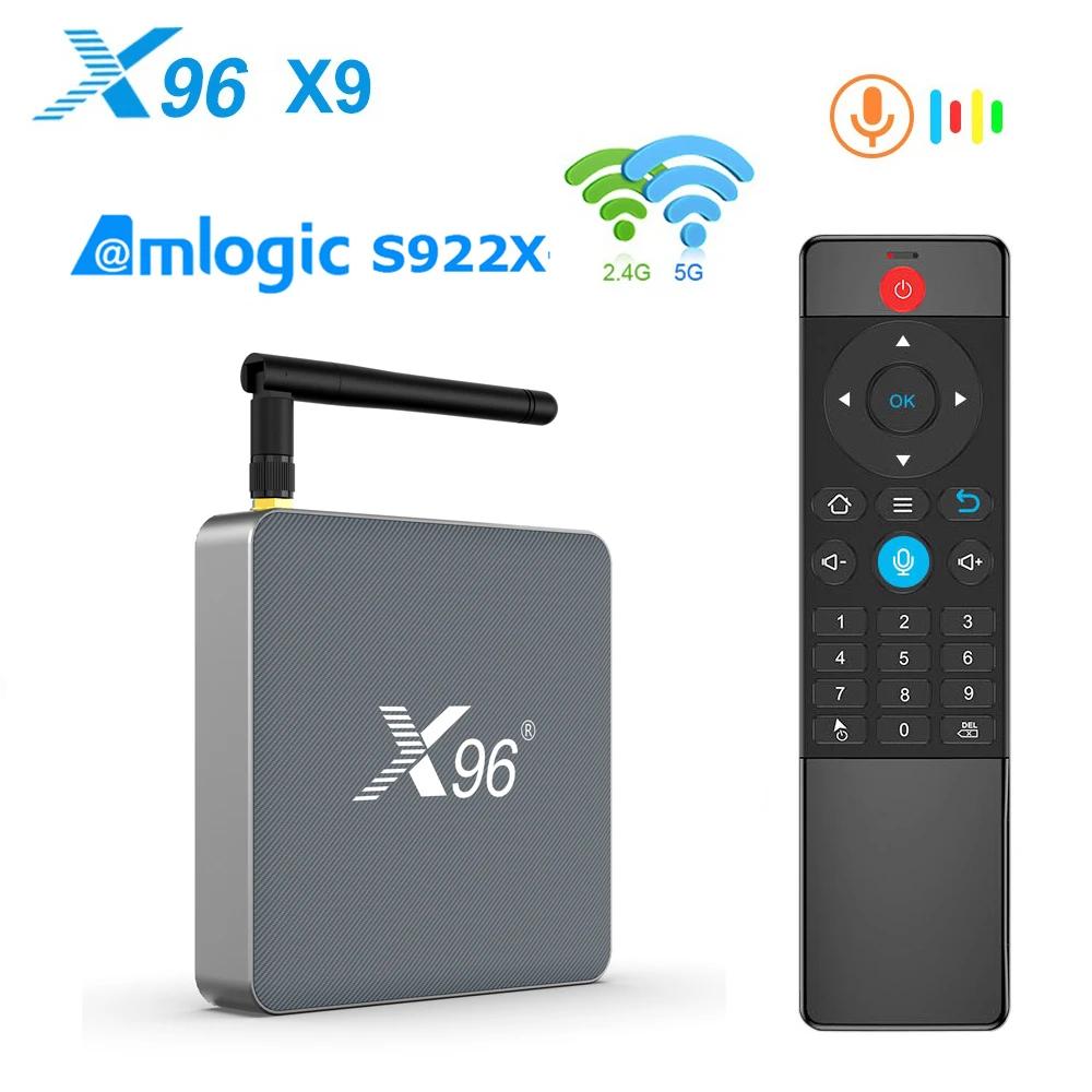 X96 X9 Ʈ TV ڽ, ȵ̵ 9.0, 8K 1000M, USB3.0, Amlogic S922X, 5.8G , 4K ̵ ÷̾, DDR4, 4GB, 32GB, 3D  STB 